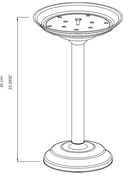 Iç ve Dış Mekan Kullanımına Uygun 430TIP Paslanmaz Çelik Küllük - 65 cm