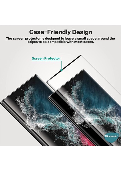 Samsung Galaxy S23 Ultra Tam Kaplayan Temperli Cam Ekran Koruyucu Siyah