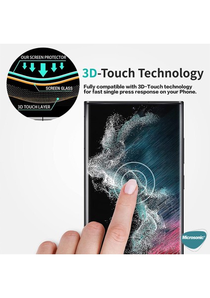 Samsung Galaxy S23 Ultra Tam Kaplayan Temperli Cam Ekran Koruyucu Siyah