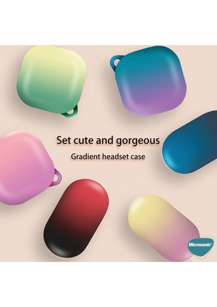 Samsung Galaxy Buds 2 Pro Kılıf Degrade Rubber Lila Pembe