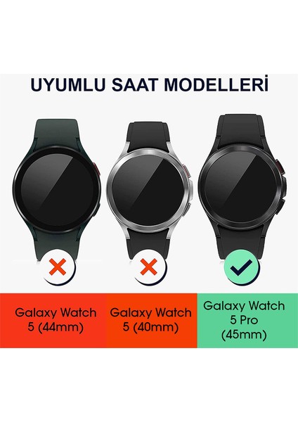Samsung Galaxy Watch 5 Pro 45MM Kılıf Ekranı Tam Kaplayan 360 Full Round Soft Silicone Şeffaf modelleri