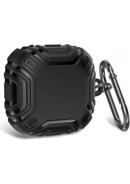 Samsung Galaxy Buds 2 Kılıf Military Darbe Emici + Askılık Siyah