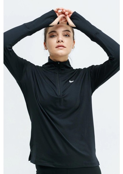 Dri-Fit Element Running Siyah Çeyrek Fermuar Kadın Koşu Üstü indirimleri