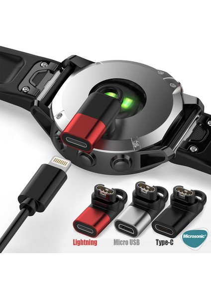 Garmin Fenix 6x Taşınabilir Şarj Dönüştürücü Adaptörü Type-C