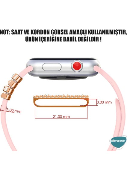 Apple Watch Ultra Kordon Süsü Charm Inci Kalp Rose Gold