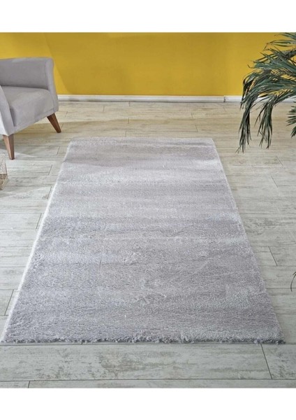 Balat Halı Raschel Carpet Kesme Yolluk Kaymaz Taban Yumuşak Peluş Halı Açık Gri