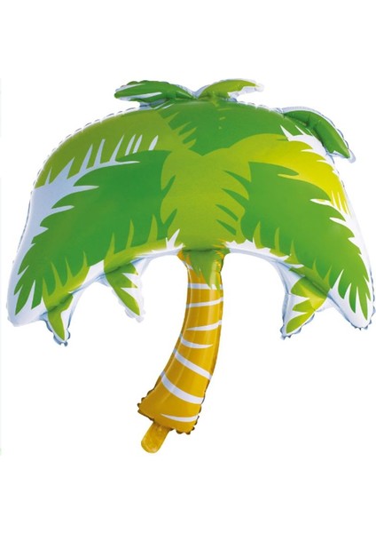 Tropical Hawaii Palmiye Ağacı Şeklinde Tropik Yeşil Renk Folyo Balon 91 x 80,5 cm