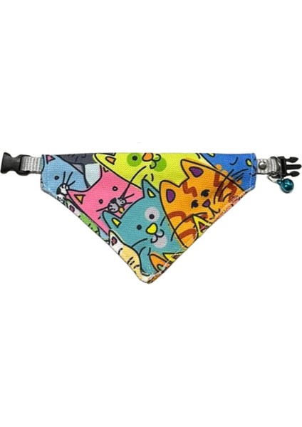 Desenli Fular Bandana Kedi Tasması