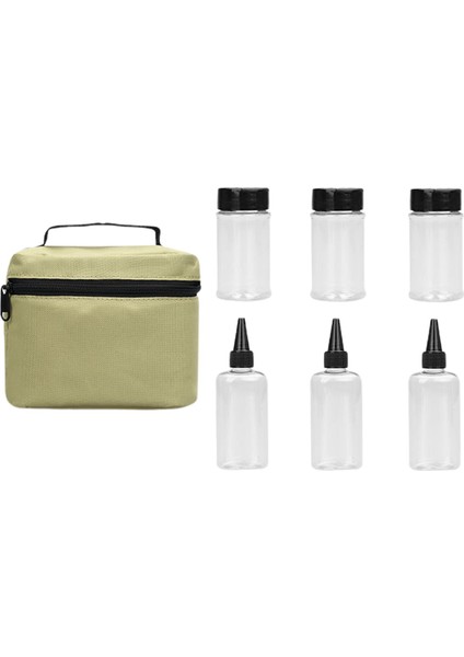 Pet Camping Spice Kavanoz Şişesi Konteyner Tuzları Boş Kutu Baharat Haki (Yurt Dışından)