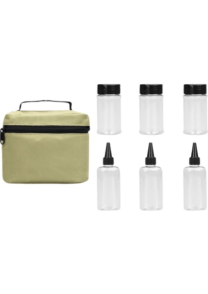 Pet Camping Spice Kavanoz Şişesi Konteyner Tuzları Boş Kutu Baharat Haki (Yurt Dışından)