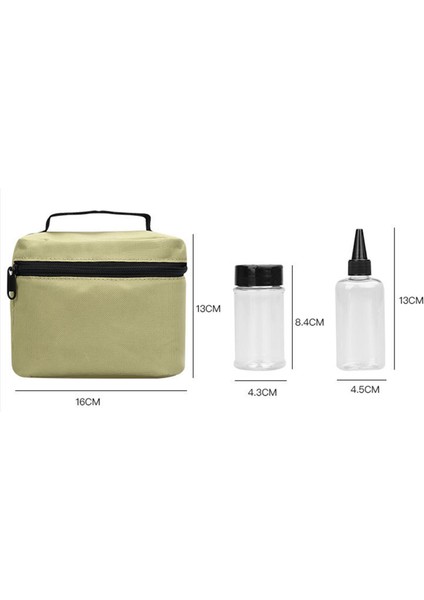 Pet Camping Spice Kavanoz Şişesi Konteyner Tuzları Boş Kutu Baharat Haki (Yurt Dışından)