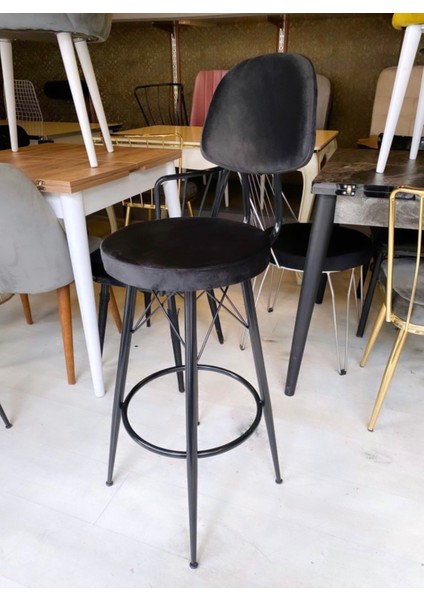 Dolce Bar Sandalyesi Babyface Kumaş Döşeme 75 cm SIYAH.100 Ile 115 cm Arası Ada&masalara Uyumldur