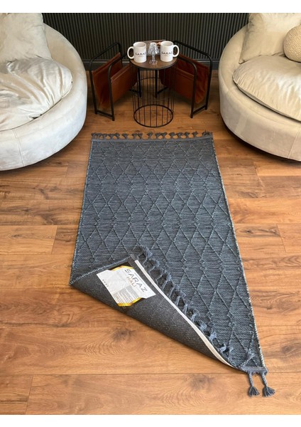 Stıl Kilim 1603 Antrasit Dokuma Kilim Nakış Yıkanabilir modelleri