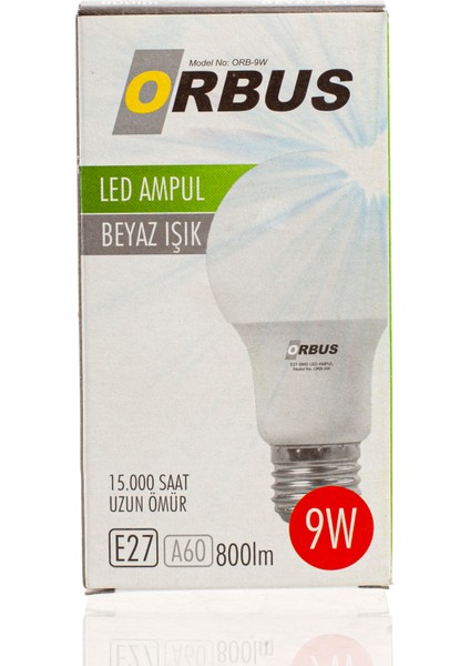 A60 9W E27 840Lm Ra70 220- 240V/50Hz Ampul - 6400K Beyaz Işık