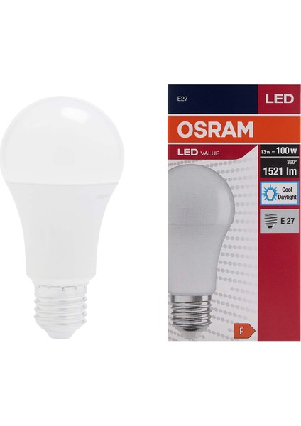 Led Value Cla100 12W/100W 1521Lm E27 Ampul - 6500K Beyaz Işık