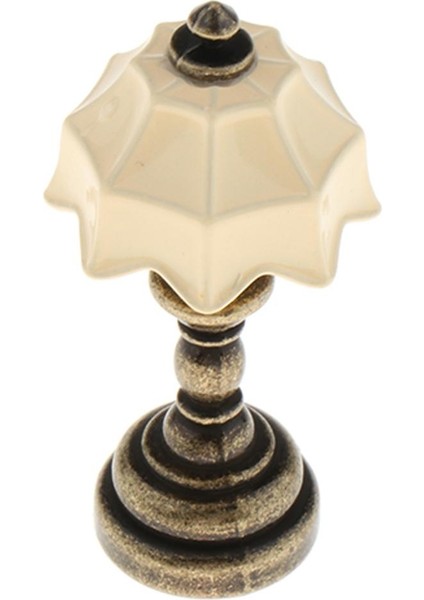 8x1/12 Dollhouse Minyatür Masa Masası Lamba Bronz Sütun Bej Abajur 8 Pc (Yurt Dışından) fiyatları