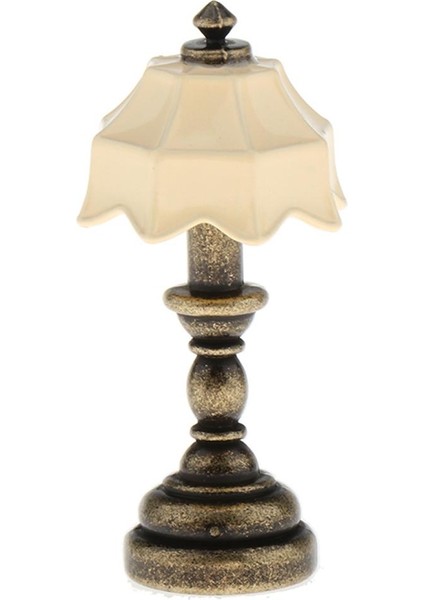 8x1/12 Dollhouse Minyatür Masa Masası Lamba Bronz Sütun Bej Abajur 8 Pc (Yurt Dışından) indirimleri