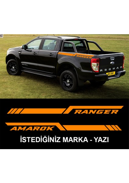 Kişiye Özel Pick Up Off Road Bagaj Yan Şerit Oto STICKER-S1847