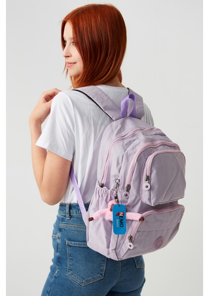 Lila Unisex Sırt Çantası Okul Çantası 14 Inç Laptop Çantası Seyahat Çantası 18 Lt 40X30X15CM