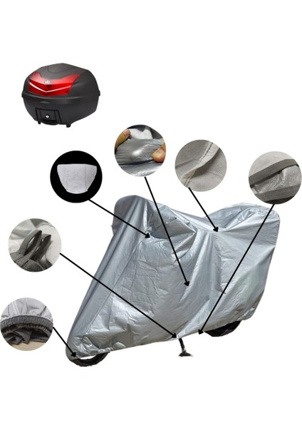 Motolux Rossi 125 Motor Brandası Arka Çanta Uyumlu Su Geçirmez Motosiklet Brandası