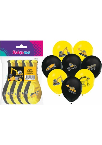 TIN4594 4+1 Inşaat Baskılı 12 Inç Balon 8li -Balonevi