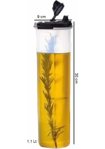 Oval Zeytinyağlık 1.1 Litre Siyah Yağlık Sosluk Hsgl