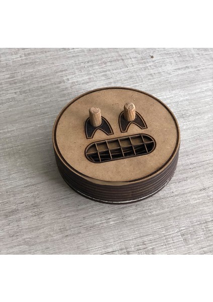 - Özel Tasarım Ahşap Figürlü 6'lı Bardak Altlığı dekoratif - Lazer Kazıma modelleri