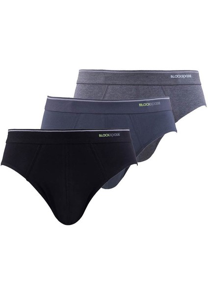 3'lü Paket 9672 Pamuklu Erkek Slip Külot Beyaz BS-9672-3