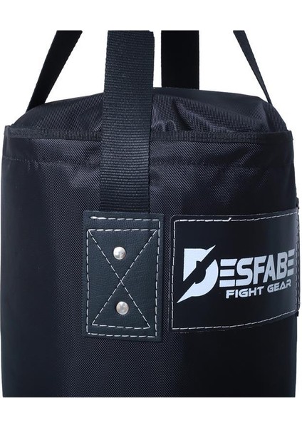 Polydes 80X25 cm Kolonlu Boks Kum Torbası Siyah+Boks Eldiveni+El Sargı Bandajı+Atlama Ipi