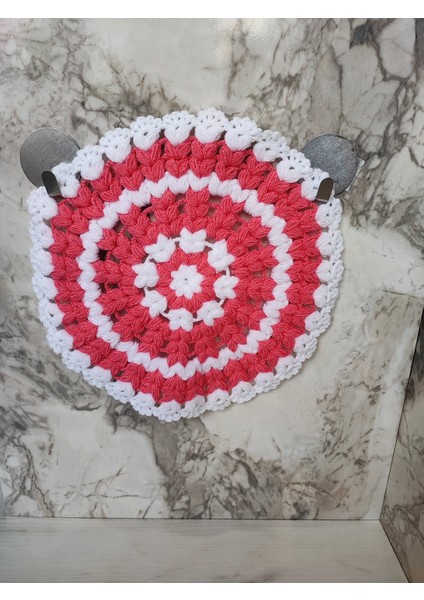 MadeByMayHand El Örmesi Banyo Lifi Çeyizlik Lif Pembe-Beyaz Yuvarlak fırsatları