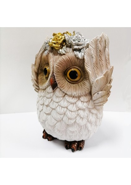 Akıllı Reçine Bahçe Baykuş Heykeli Hayvan Heykel Heykel Minyatür El Sanatları Dinlemeyin (Yurt Dışından) fiyatları