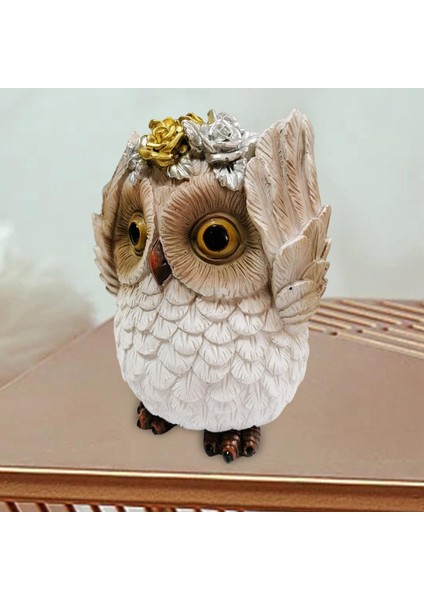 Akıllı Reçine Bahçe Baykuş Heykeli Hayvan Heykel Heykel Minyatür El Sanatları Dinlemeyin (Yurt Dışından) fırsatları