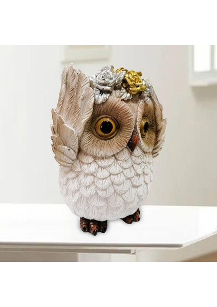 Akıllı Reçine Bahçe Baykuş Heykeli Hayvan Heykel Heykel Minyatür El Sanatları Dinlemeyin (Yurt Dışından) indirimleri