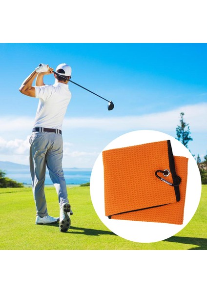 Hafif Golf Havlu Mikrofiber Kanca Yumuşak Havlu Spor Fitness Aksesuarları Turuncu (Yurt Dışından) modelleri