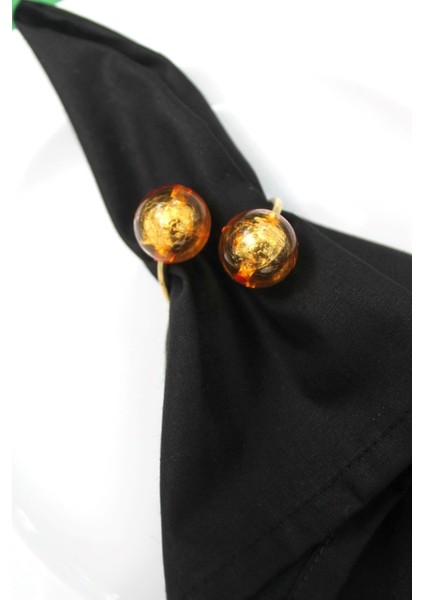 6 Adet Emtory Design Gold Metal Halkalı Peçete Yüzüğü - Gold Napkin Rings fiyatları