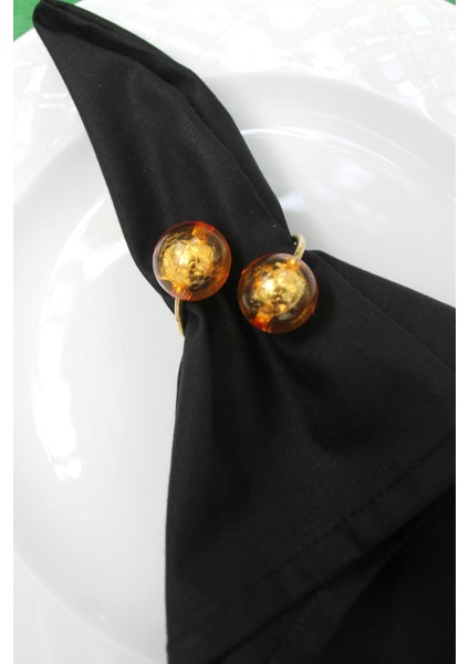 6 Adet Emtory Design Gold Metal Halkalı Peçete Yüzüğü - Gold Napkin Rings modelleri