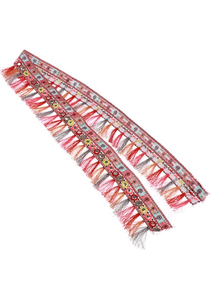 1 Yarda Jakard Ile Şerit Püskül Saçakları Kırmızı 3.5cm (Yurt Dışından) indirimleri
