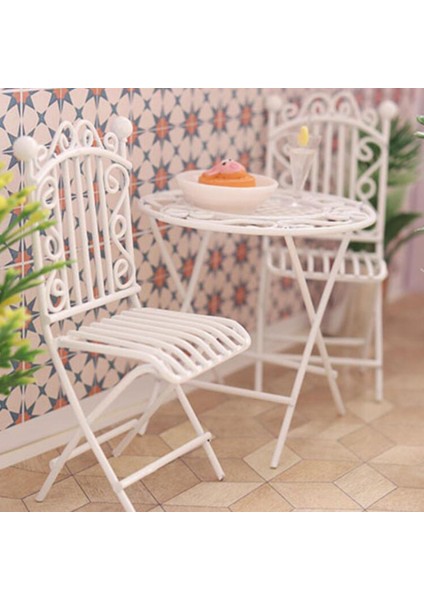 1:12 Ölçekli Dollhouse Masa Sandalye Seti, Oturma Odası Dekoru, Bebek Evi Mobilyaları, (Yurt Dışından)