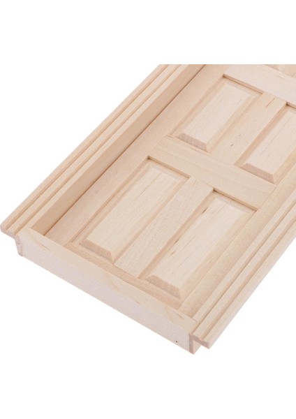 Doğal Boyasız 6 Panel Dış Ahşap Kapı Bebek Evi Minyatür Mobilya (Yurt Dışından)