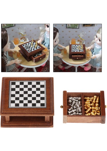 1:12 Dollhouse Minyatür Dama Kurulu Oyuncaklar Noel Hediyeleri (Yurt Dışından) fiyatları