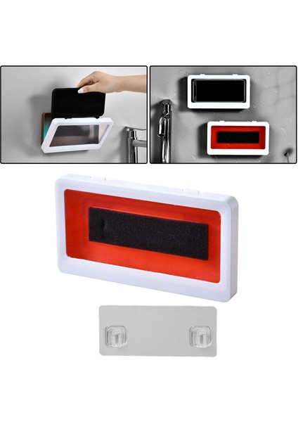 Duş Cep Telefonu Tutucu Yapıştırıcı Dokunabilir Telefon Beşiği Küvet Için 19X11X2CM fırsatları