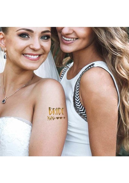 Bride Flash Tattoo Paketi, Tektaş Temalı Altın Varaklı Geçici Dövme Tektas