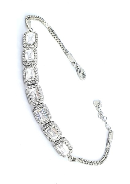 Baget Zirkon Taşlı 925ayar Gümüş Şık Bileklik