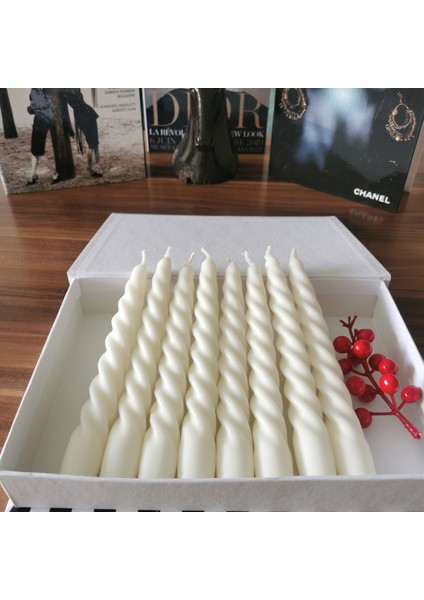 Iv Candles Homedecor Beyaz 3'lü Burgulu Şamdan Mumu