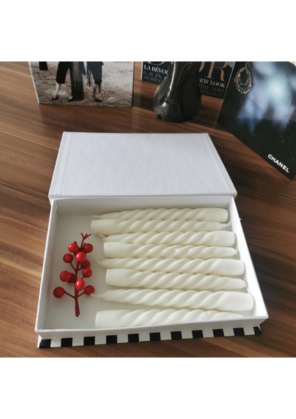 Iv Candles Homedecor Beyaz 3'lü Burgulu Şamdan Mumu