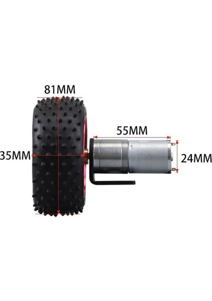 Roba 24V 620RPM JGA25-370 Redüktörlü Dc Motor Metal Dişli Yüksek Tork Kuvvet 25MM Robot Oyuncak