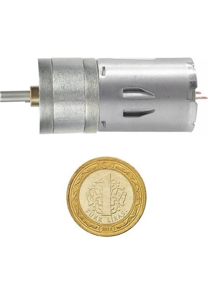 Roba 24V 620RPM JGA25-370 Redüktörlü Dc Motor Metal Dişli Yüksek Tork Kuvvet 25MM Robot Oyuncak