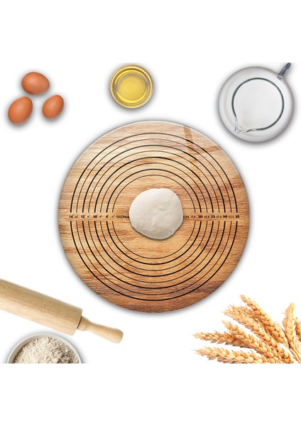| Cam Hamur Açma Matı | Ahşap Görünümlü | Çap40cm