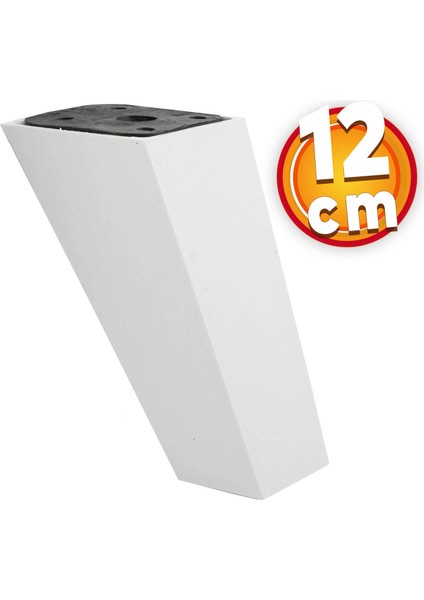Lüks Mobilya Kanepe Sehpa Tv Ünitesi Koltuk Ayağı 12 cm Beyaz Köşeli Baza Ayak