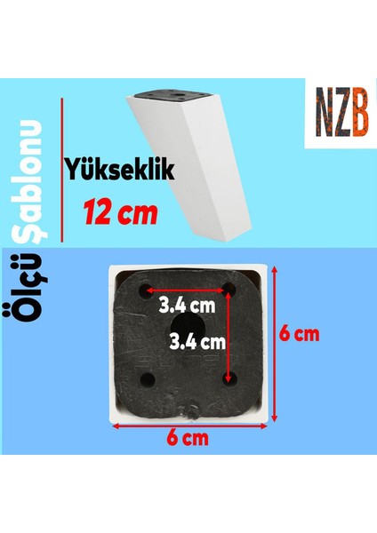 Lüks Mobilya Kanepe Sehpa Tv Ünitesi Koltuk Ayağı 12 cm Beyaz Köşeli Baza Ayak fiyatları